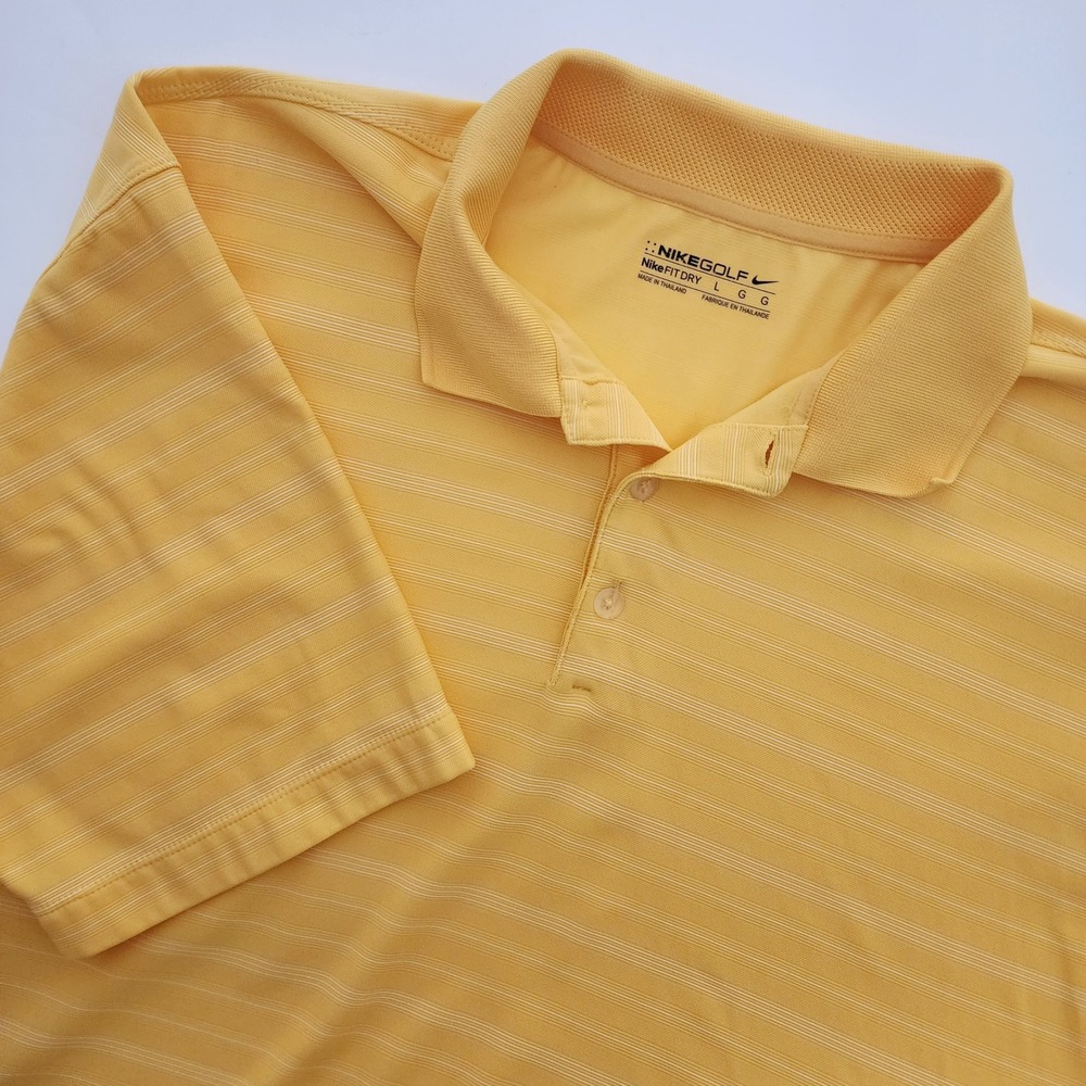 Nike Golf yellow short sleeve golf polo shirt mens size‎ L
